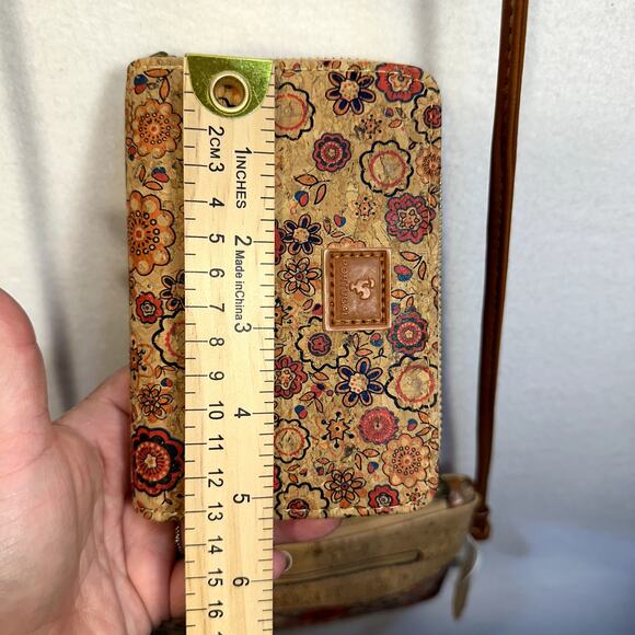 Cork Crossbody Purse & Wallet Set Portugal Vegan Floral Lightweight Travel Boho - Picture 16 of 16